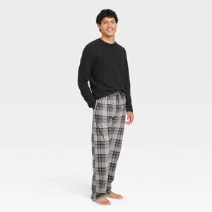 Hanes Premium Mens Waffle Knit Crewneck Pajama Set 2 Piece, Black, Size XXL, NWT